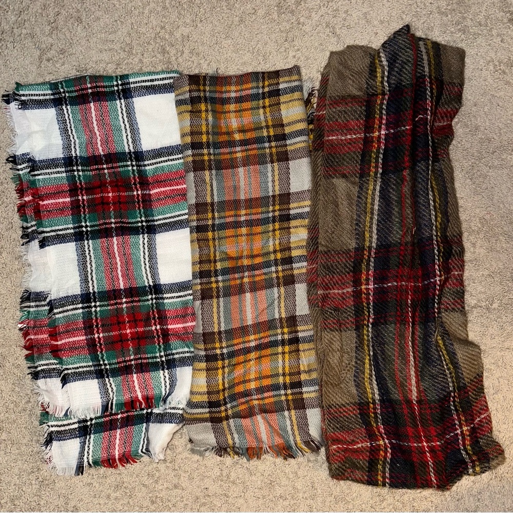 Plaid Blanket Scarves